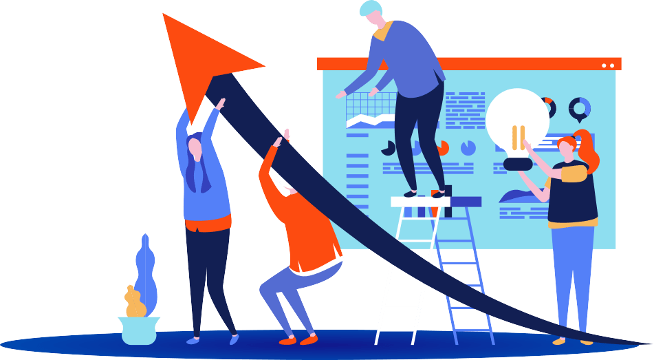 SEO team working on analytics